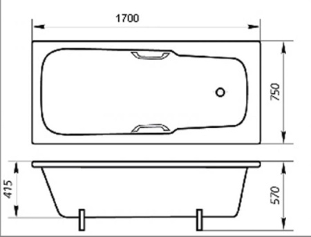 Чугунная ванна Триумф (170x75), г. Киров