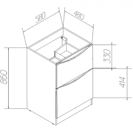 База под раковину напольная BelBagno LAVANDERIA-580/1200-2C-PIA-BL Bianco Lucido