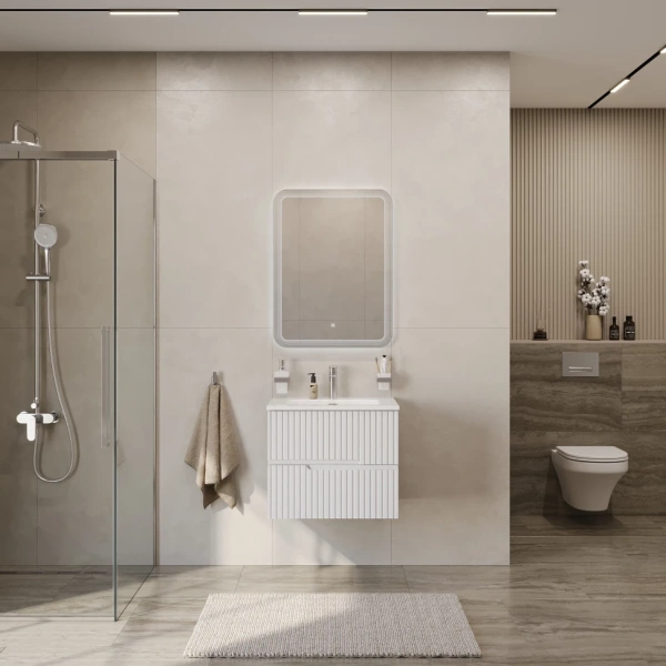 Тумба под раковину Cezares DUET-N-700-2C-SO-BL Bianco Lucido