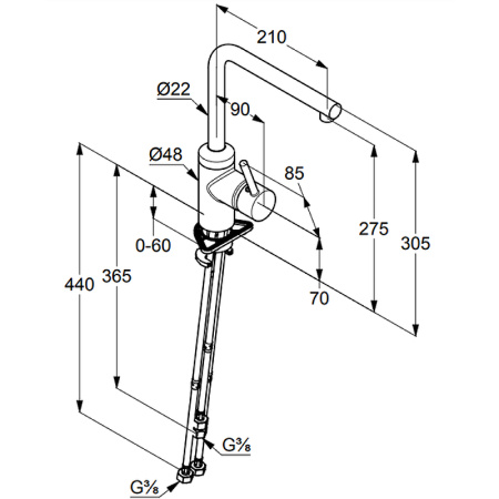 Смеситель для кухни Kludi L-ine 428190577