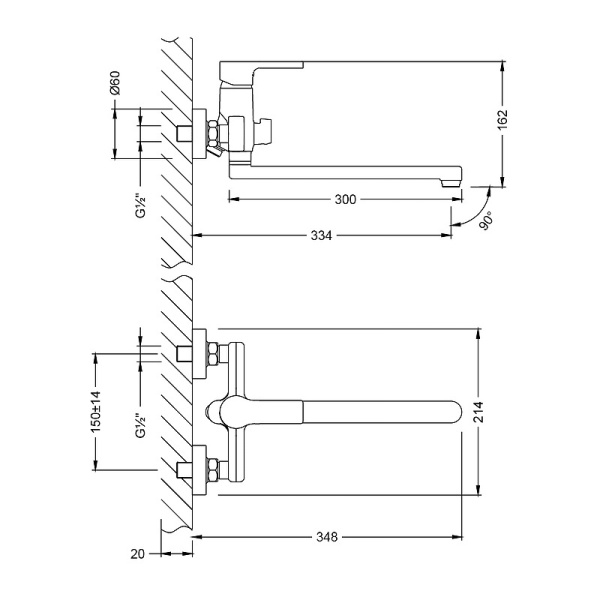 Смеситель для ванны Lemark Aura LM0651CH