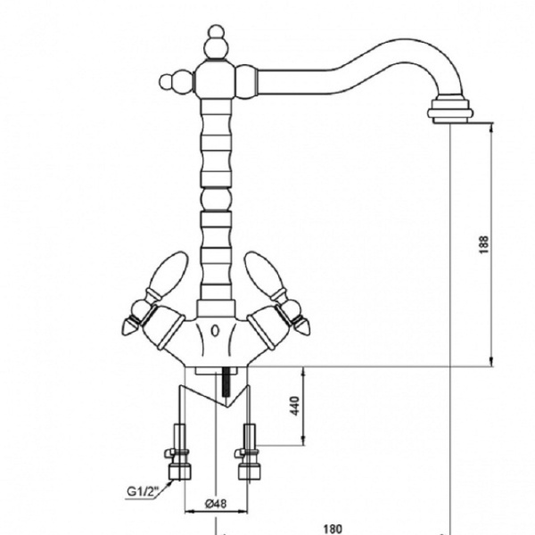 Смеситель для кухонной мойки  KAISER Vincent (31033-1)