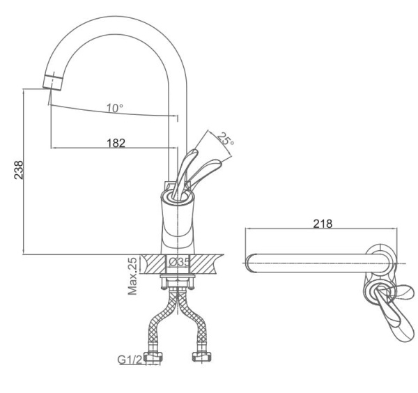 Смеситель для кухни D&K Venice Baciano (DA1032459)