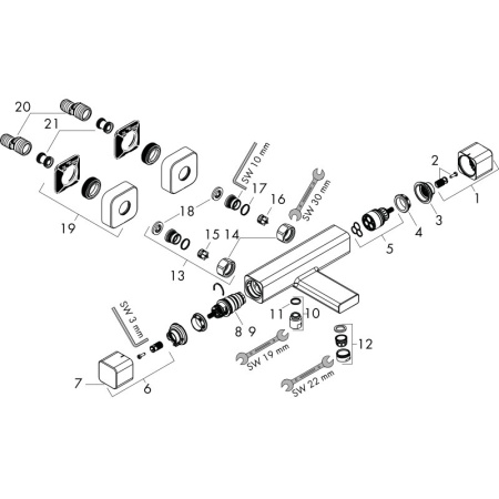 Термостат для ванны Hansgrohe Ecostat E 15774000 хром