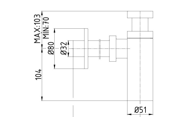 Сифон для раковины E.C.A. 102119071EX