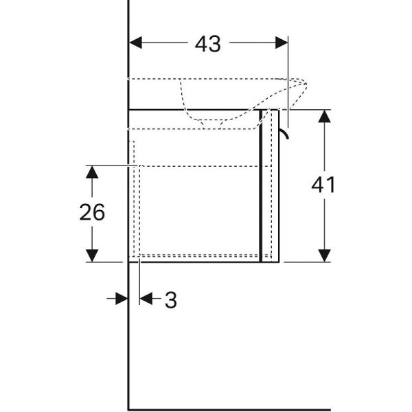 Тумба с раковиной Geberit myDay Y824060000+125460600