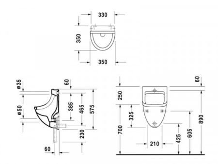 Писсуар Duravit Starck 3 082135 00 07
