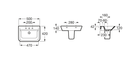 Раковина подвесная (50x42) Roca The Gap  327476000