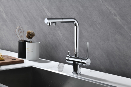 Смеситель для кухни с подключением к фильтру  Paulmark Serpentine Se213222-CR