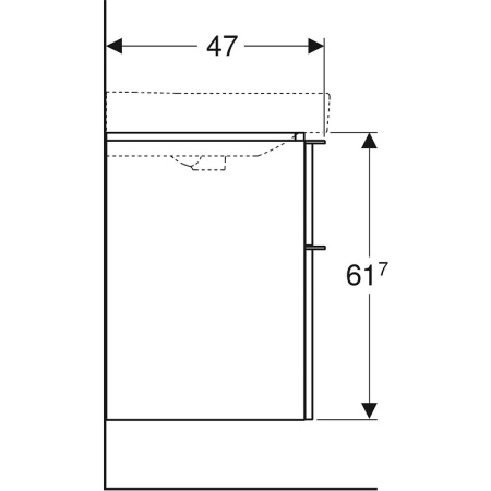 Тумба с раковиной Geberit Smyle Square 500.251.01.1+ 500.354.JR.