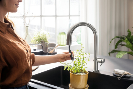 Смеситель для кухни с подключением к фильтру Hansgrohe Aqittura M91 FilterSystem 76803800 нержавеющая сталь