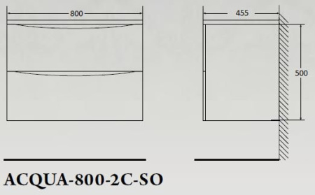 База под раковину подвесная  BelBagno ACQUA-800-2C-SO-BL Bianco Lucido