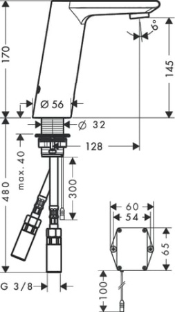 Электронный смеситель для раковины Hansgrohe Metris S 31100000