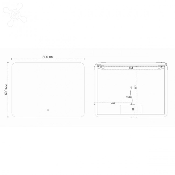 Зеркало Vincea LED VLM-3BE800