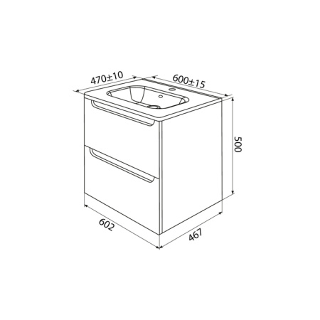 Тумба с раковиной IDDIS Edifice 60 подвесная белая (EDI60W0i95K)