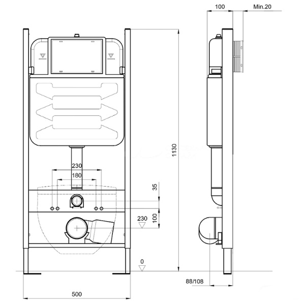 Комплект унитаза с инсталляцией SET AQUATEK ЛИБРА N-14 cm
