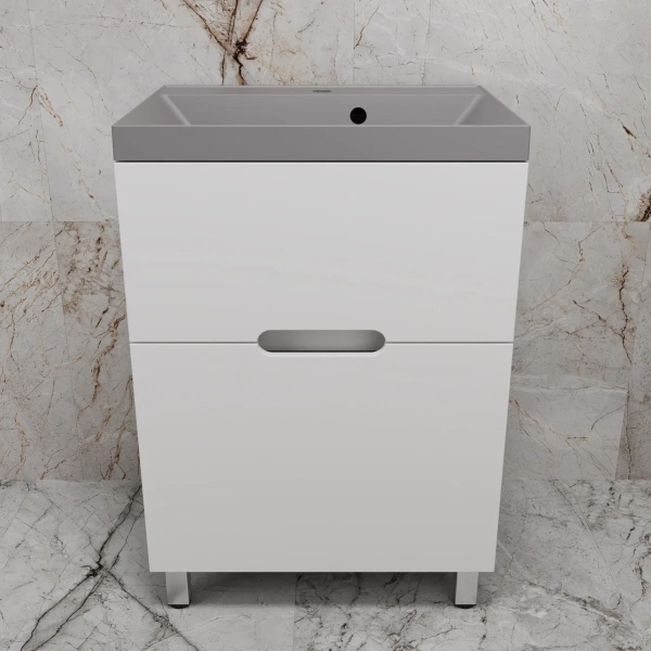 Тумба напольная без раковины 60 см Style Line Матис ЛС-00002441 белый матовый