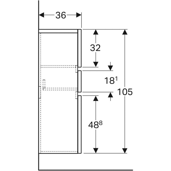 Пенал Geberit Renova Nr. 1 Plan 39x105 869030000