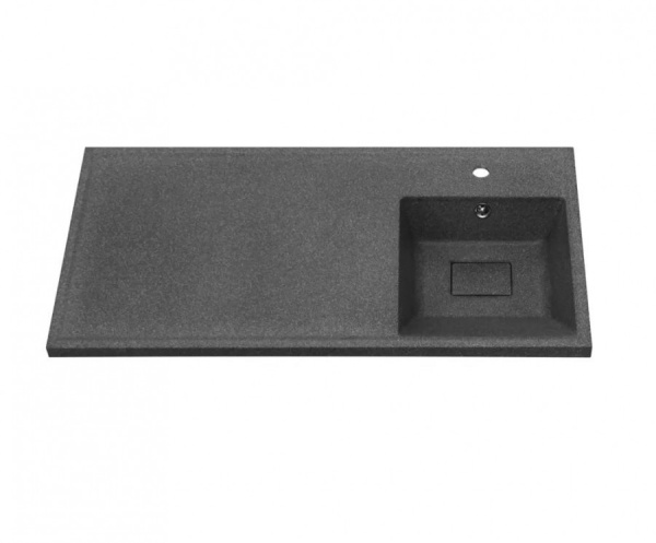 Раковина Aquaton Лайн 1A72073KLF21R, 100 см, литьевой мрамор, правая, графит