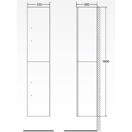 Пенал BelBagno Aurora 33 R AURORA-1600-2A-SC-PB-P-R