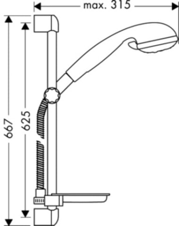 Душевой гарнитур HANSGROHE Сroma 2 jet/Unica S 27753000