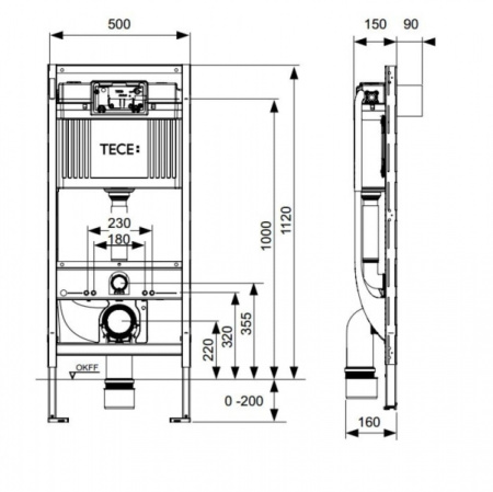 Инсталляция для установки унитаза ТЕСЕ 9300079