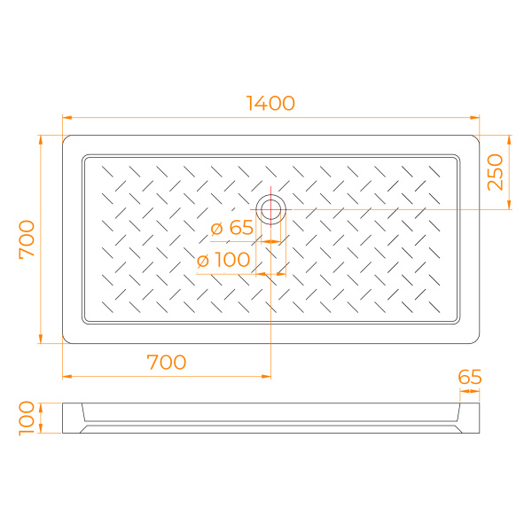 Душевой поддон (140х70) RGW CR-147 19170374-01