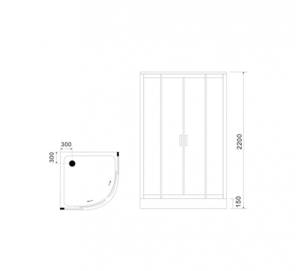 Душевая кабина Black&White G5503 1000