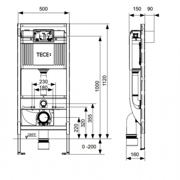 Инсталляция для установки унитаза ТЕСЕ 9300079