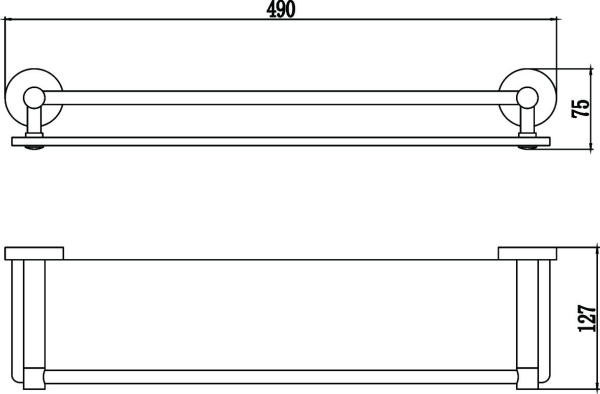 Полка прямая стеклянная 50 см Savol 87 S-508791