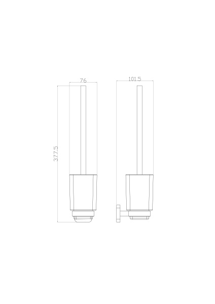 Туалетный ершик в комплекте WONZON & WOGHAND STILL, хром WW-6629