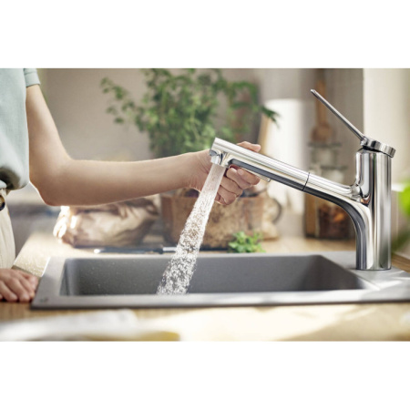 Смеситель для кухни Hansgrohe Zesis M33 sBox lite 74803000, хром
