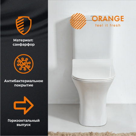 Унитаз-компакт Orange C02-000W безободковый, сиденье с микролифтом