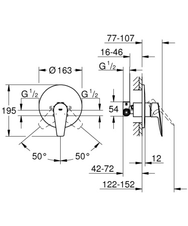 Смеситель для душа Grohe BauEdge New 29078 001 (29078001) хром