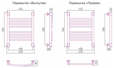 Полотенцесушитель Водяной Выгнутая Сунержа Богема + (50х40) Матовое Золото 032-0221-5040