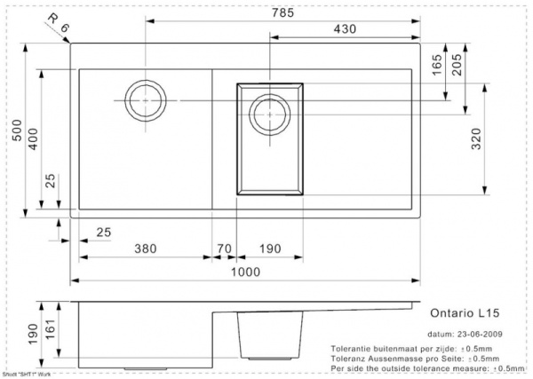 Мойка кухонная Reginox Ontario L 1,5 (left/right, 100Х50) 38641
