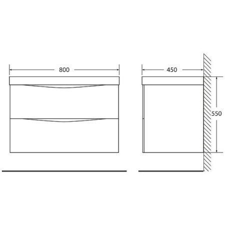 Тумба под раковину BelBagno Marino MARINO-CER-MINI-800-2C-SO-BL-P