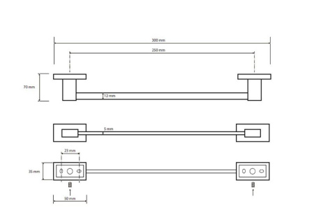 Полотенцедержатель 300 мм  Bemeta Plaza 118104252