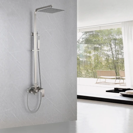 Душевая стойка ABBER Wasserfall AF8616SPL с изливом, сатин