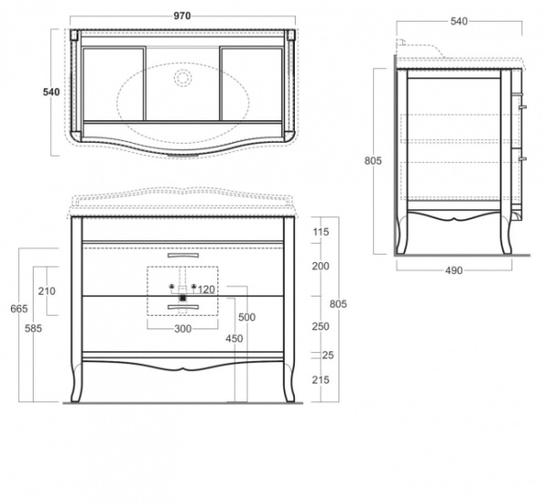 База под раковину Simas Arcade ARM4bi/cr
