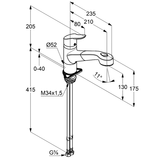 Смеситель для кухни с выдвижным изливом Kludi Objekta 325810575