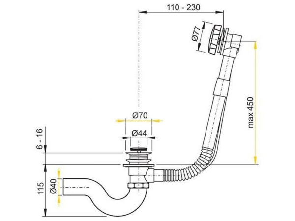 Слив-перелив для ванны AM.PM Admire W1AA-190-095W-U