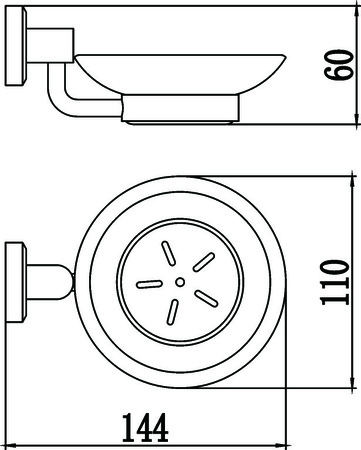 Мыльница стеклянная с настенным держателем Savol 95 S-009559