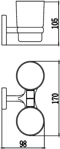Держатель для двух стаканов Savol 70 S-007068