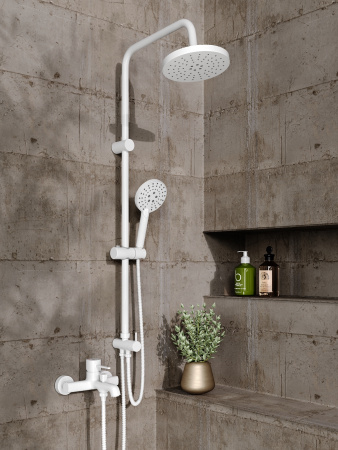 Душевая система смеситель с изливом Orange Karl M05-932w белый