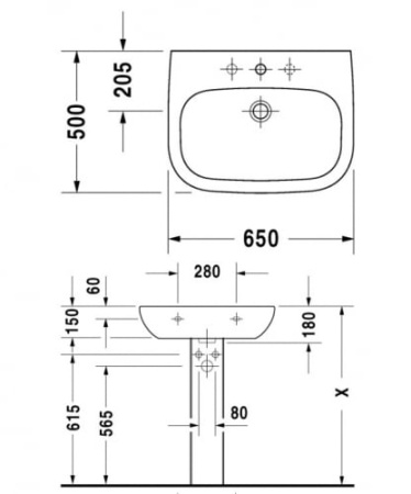 Раковина DURAVIT D-CODE 23106500002