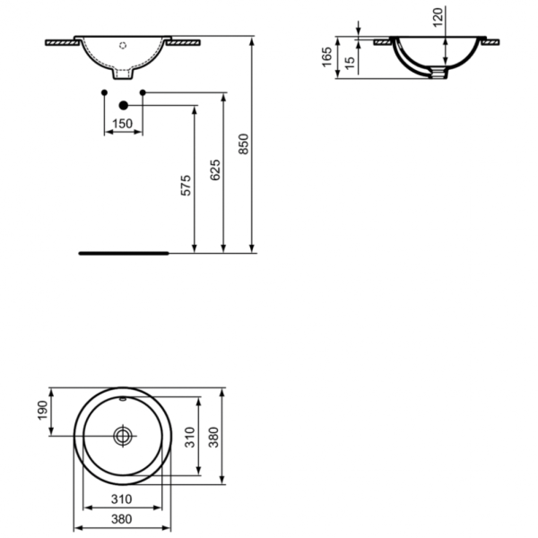 Раковина встраиваемая сверху Ideal Standard CONNECT E505101
