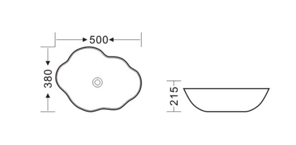 Накладная раковина (50х38) Bronze de Luxe черная  1395