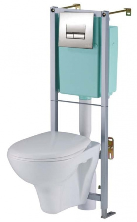 Комплект 6-в-1 унитаз Cersanit Delfi с инсталляцией Alfa S-SET-DELFI/Leon/Cg-w