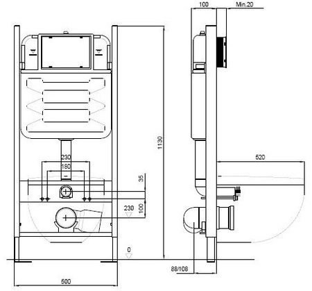 Комплект унитаза с инсталляцией SET Aquatek + Grohe
